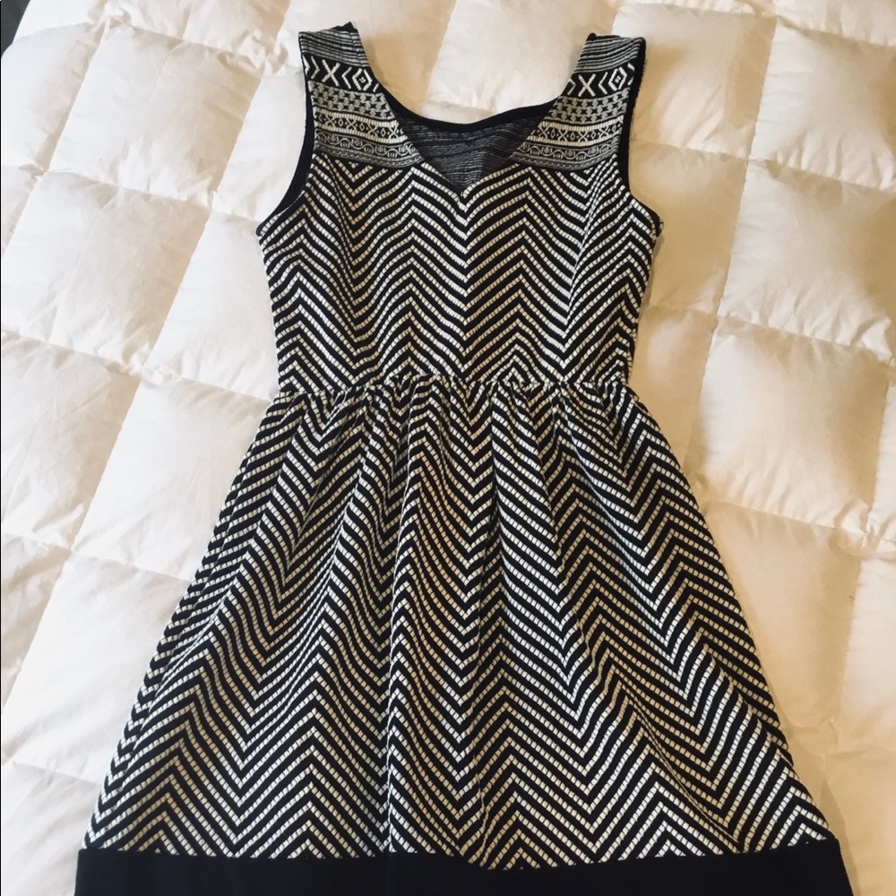 Black and white Fit-and-Flare Dress